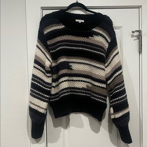 Z Supply Black and Cream Knit Sweater